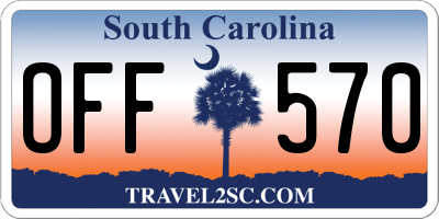 SC license plate OFF570