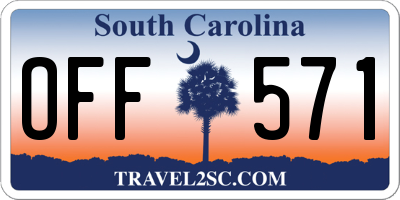 SC license plate OFF571