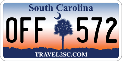 SC license plate OFF572