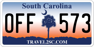 SC license plate OFF573
