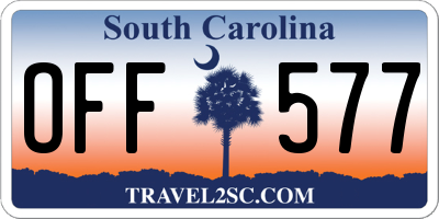 SC license plate OFF577