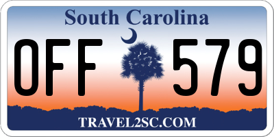 SC license plate OFF579