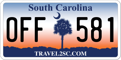 SC license plate OFF581