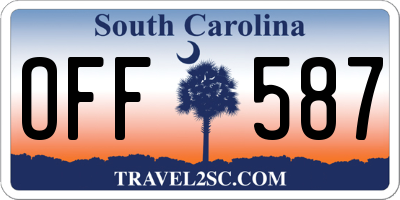 SC license plate OFF587