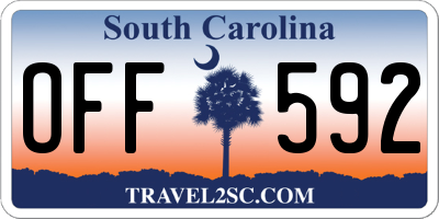 SC license plate OFF592