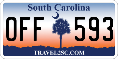 SC license plate OFF593