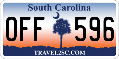 SC license plate OFF596