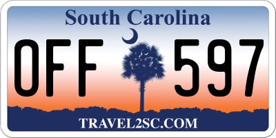 SC license plate OFF597