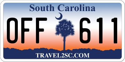 SC license plate OFF611