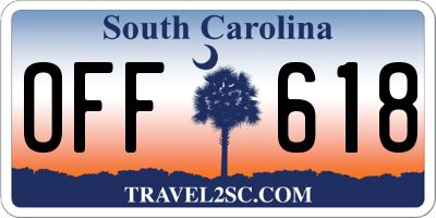SC license plate OFF618