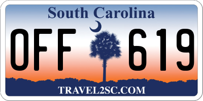 SC license plate OFF619