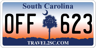 SC license plate OFF623