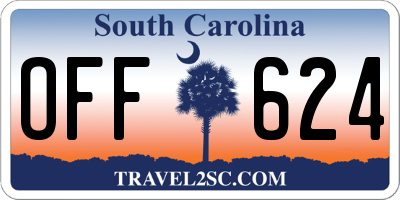 SC license plate OFF624