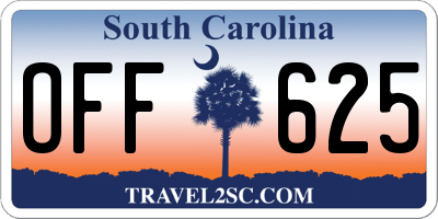 SC license plate OFF625