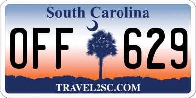 SC license plate OFF629