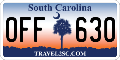 SC license plate OFF630