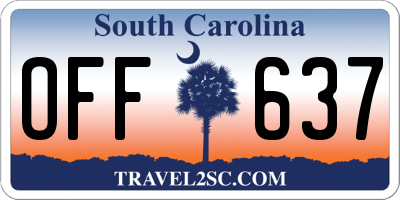 SC license plate OFF637
