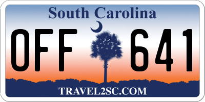 SC license plate OFF641
