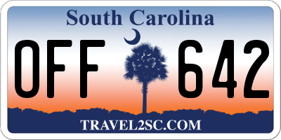 SC license plate OFF642