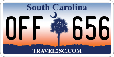SC license plate OFF656