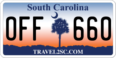 SC license plate OFF660