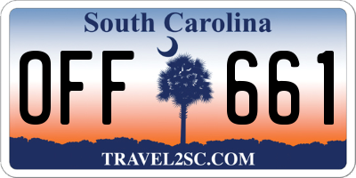 SC license plate OFF661