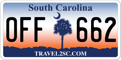 SC license plate OFF662