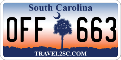 SC license plate OFF663
