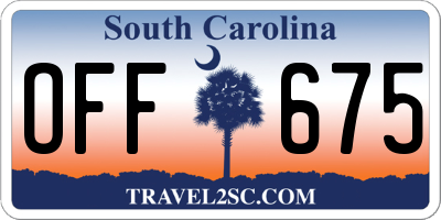 SC license plate OFF675
