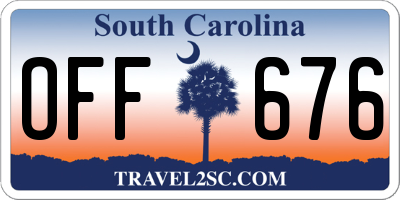 SC license plate OFF676