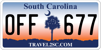 SC license plate OFF677