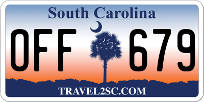 SC license plate OFF679