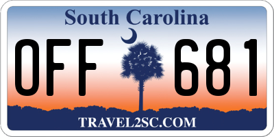 SC license plate OFF681