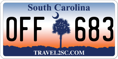 SC license plate OFF683