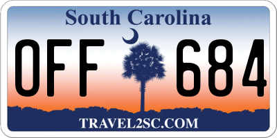 SC license plate OFF684