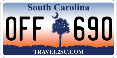 SC license plate OFF690