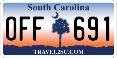 SC license plate OFF691