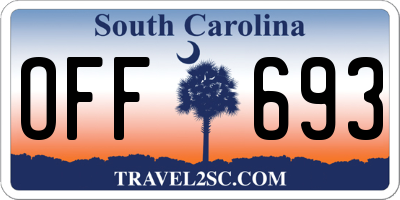 SC license plate OFF693