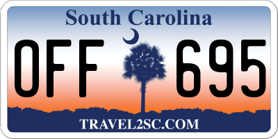 SC license plate OFF695