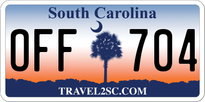 SC license plate OFF704