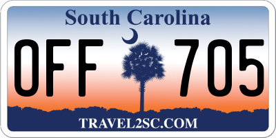 SC license plate OFF705