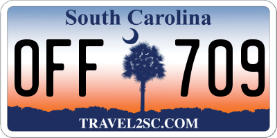 SC license plate OFF709