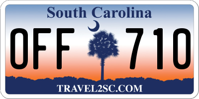 SC license plate OFF710