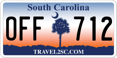 SC license plate OFF712