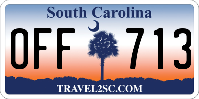 SC license plate OFF713