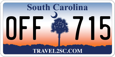 SC license plate OFF715