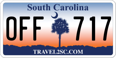 SC license plate OFF717