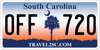 SC license plate OFF720