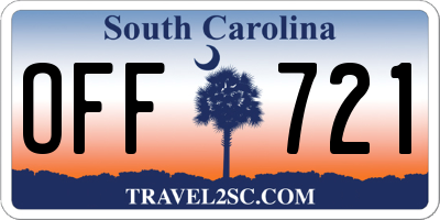 SC license plate OFF721