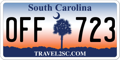 SC license plate OFF723